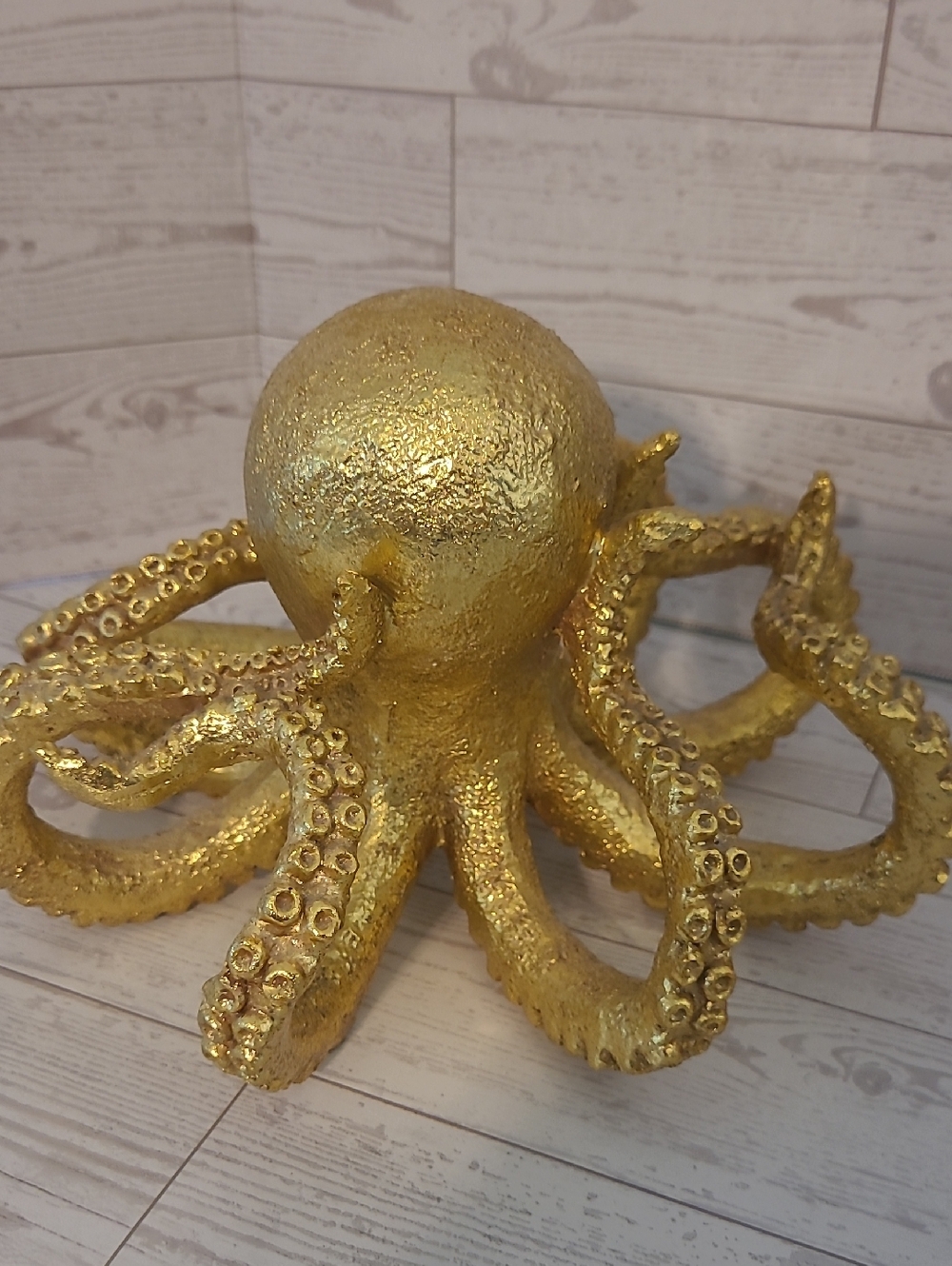 Gold Octopus Figurine Decorative Accent Coastal Beach Centerpiece Sculpture - Picture 3 of 7